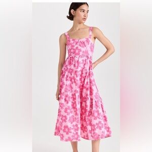 Moon River Pink and White Spaghetti Strap Sundress